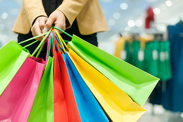 Colorful shopping bags, when colors on packages are important