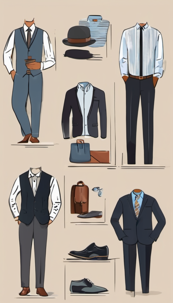 How to dress for success and the job you want? People wearing different clothes according to dress codes like Cocktail Attire, black tie, business professional, business casual