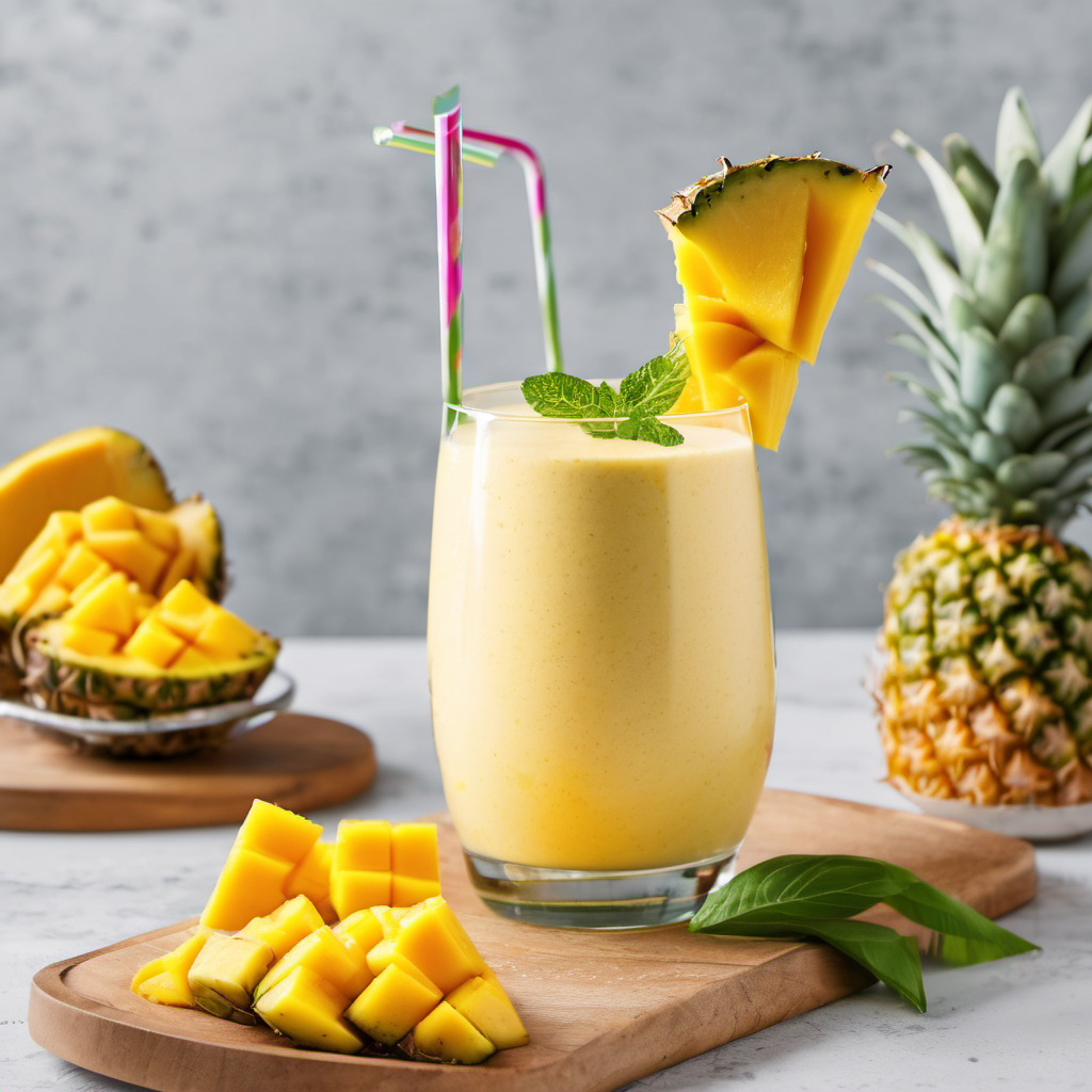 Try out the new Island Bliss Mango-Pine Smoothie.  Article: Spring Wellness: The Power of Fruits, Smoothies, and Hydration